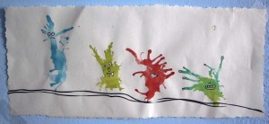 Blow-painted monsters