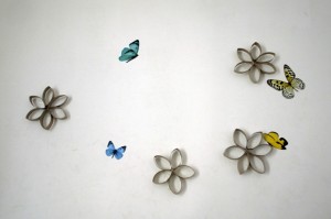 Flores de rollos de papel