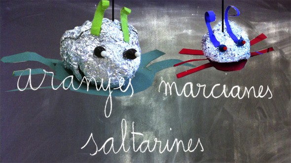 manualidad niños kids craft basteln kinder arañas saltan springende spinnen jumping spiders