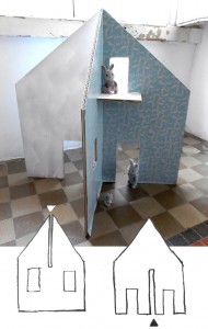 Casa de muñecas de cartón