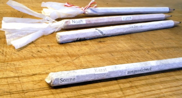 Newspaper pencils