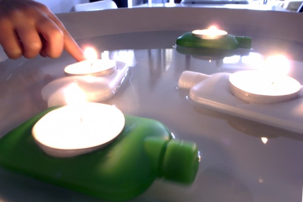 Barcos de botella con luz