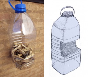 Clothespin bottle