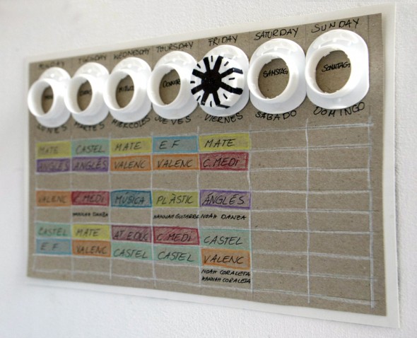 Calendario de los días de la semana