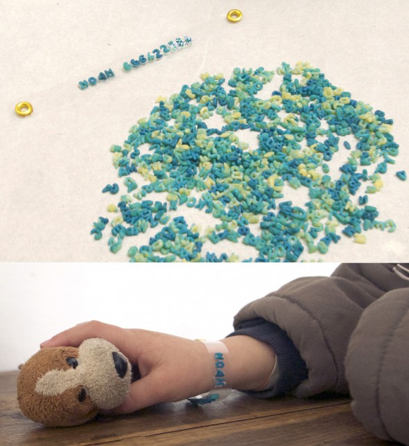 Alphabet pasta bracelet