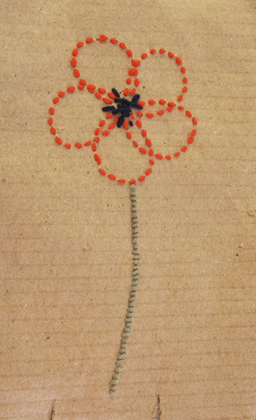 Pin-pricked flower card