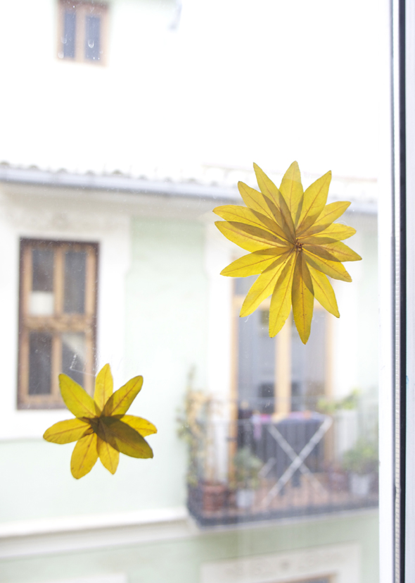 Leaf star window decorations
