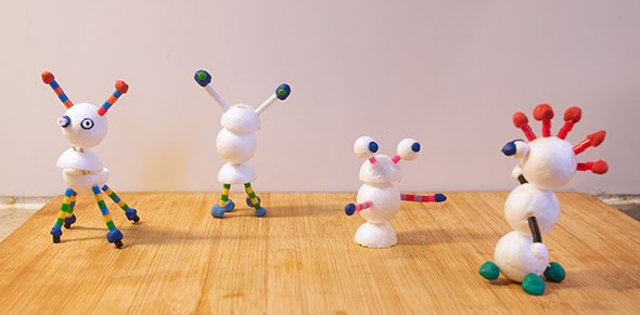 Polystyrene ball monsters