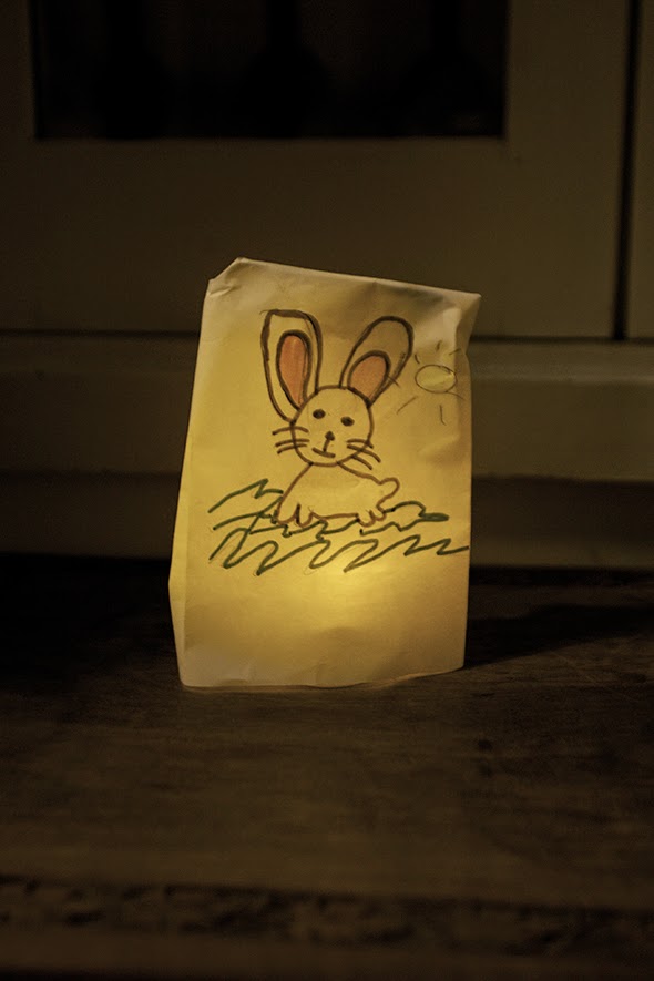 Easter lights with electric tealights