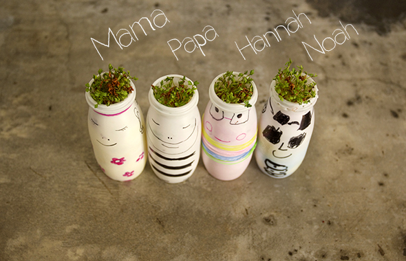 Familia yogur con pelo