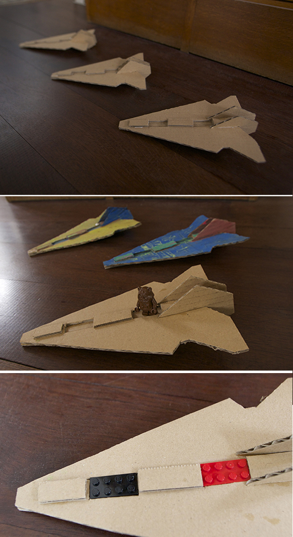 starwars nave carton cardboard raumschiff harton spielzeug toy juguete kinder kids niños craft manualidad basteln
