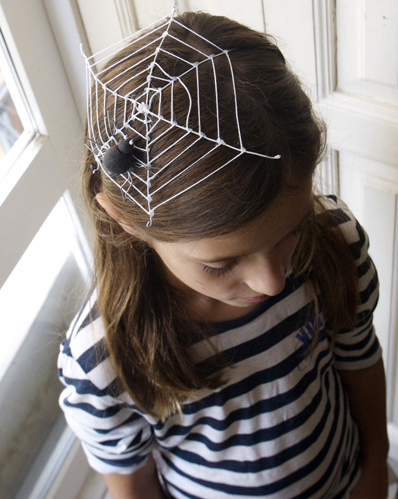 telaraña halloween tocado headdress cobweb spider kids niños haarschmuck kinder spinnennetz