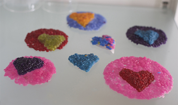 Wax disc window decorations