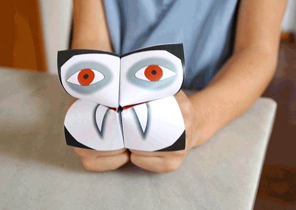 come cocos fortune teller origami halloween kids kinder ninos dracula himmel und hölle sangre blut blood fun printable