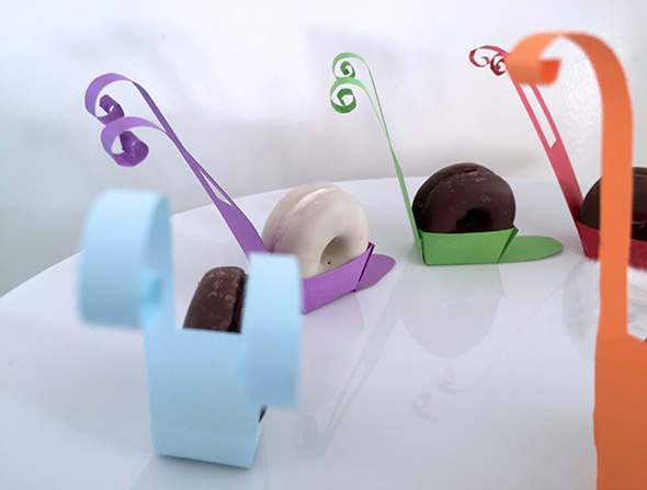 filipinos kekse galletas schnecke snail caracol paper papel papier deko deco tisch table mesa kid kind nino