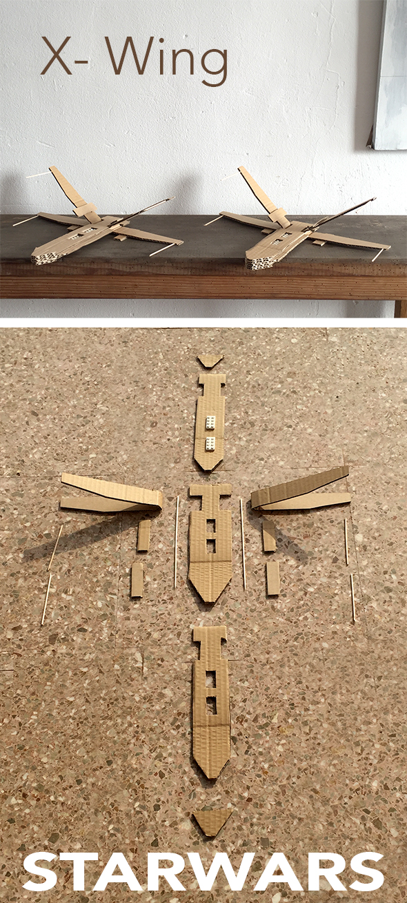 x wing starwars x ala carton karton cardboard nave lego spaceshuttle raumschiff basteln manualidad craft kid kinder niños kids