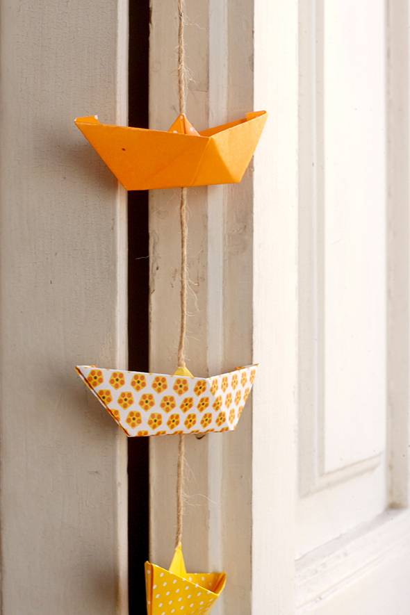 barcos papel origami papier schiff guirlande girlande paper ship kids decoration decoracion bonito