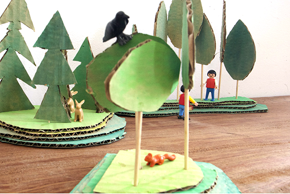 Kartonwald für Playmobil