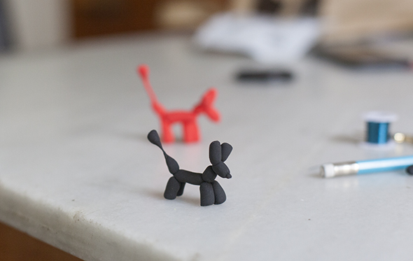 Balloon dog brooch