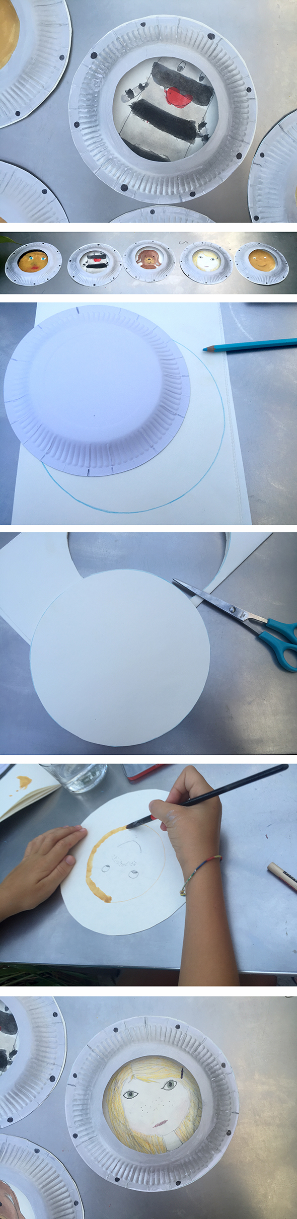 pappteller platos de papel paperplates manualidad basteln craft pintar school activity class aktivitat klasse schule kinder ninos kids clase escuela